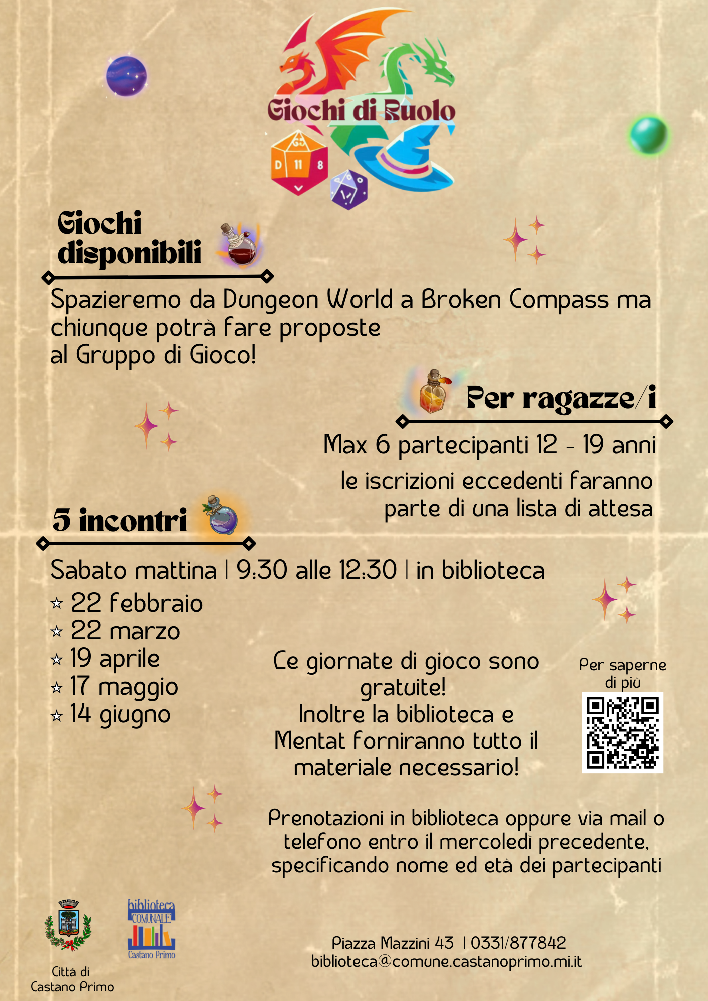 Locandina del Gruppo di Gioco Castano Primo 2025